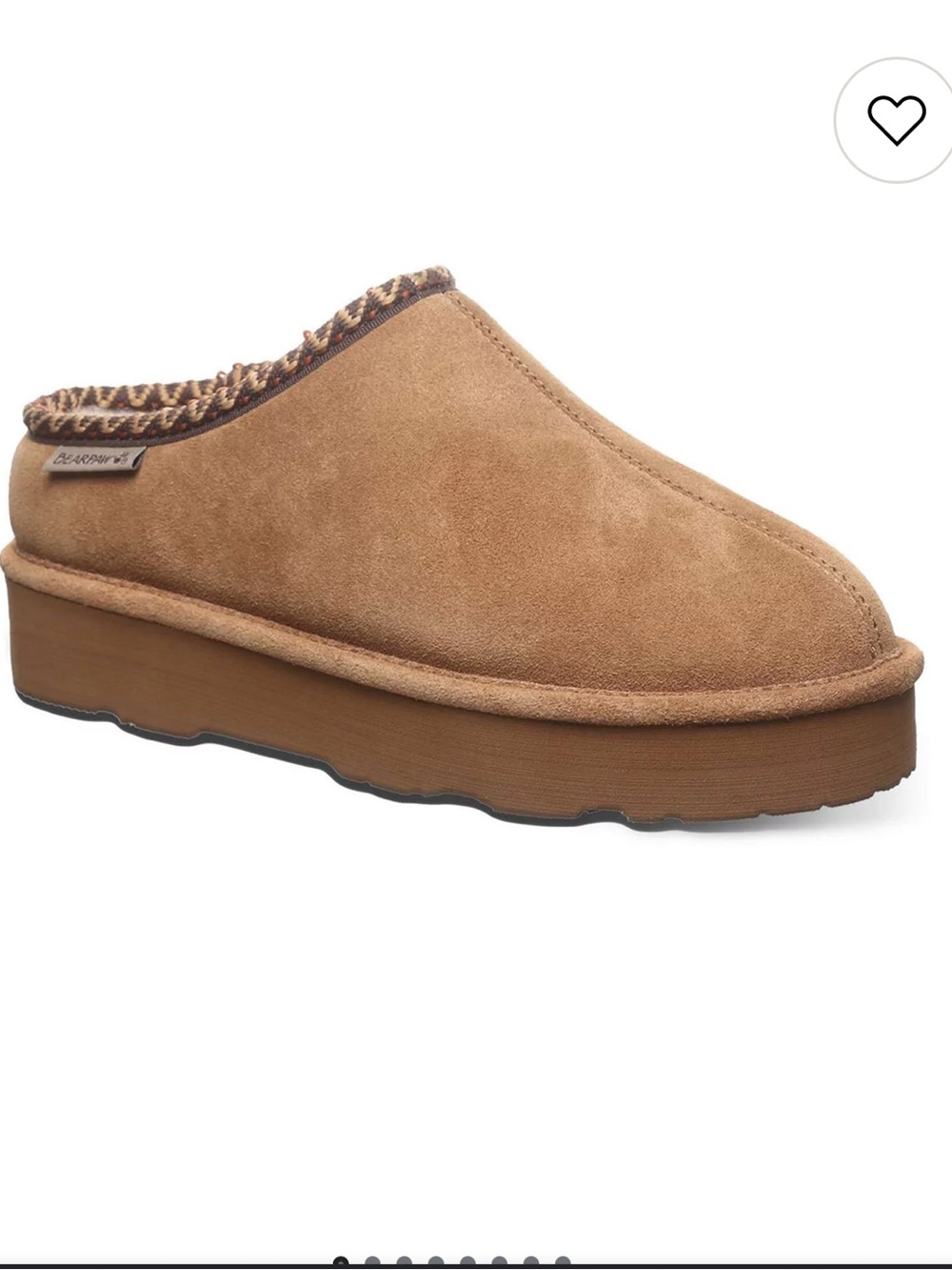 Bearpaw Chestnut Suede Slip-On Shearling Slippers Cozy House Shoes